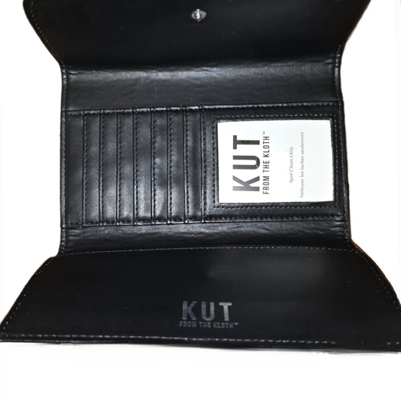 Kut from the Kloth Black and White Striped Tri-Fold Wallet - Picture 3 of 6